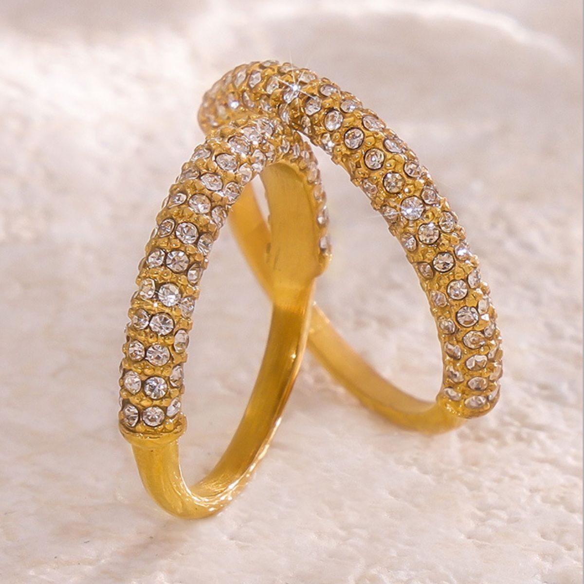 18K Gold-Plated Inlaid Zircon Ring - Carri's Cache