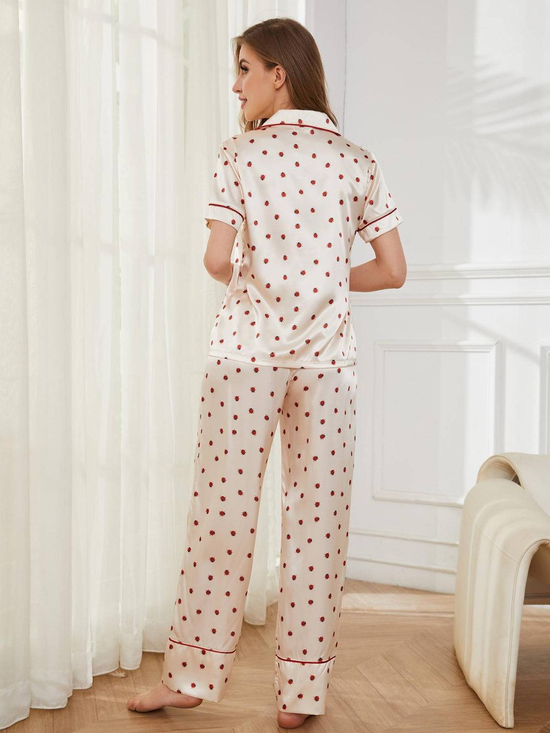 Contrast Piping Pocketed Top and Pants Lounge Set - Carri's Cache