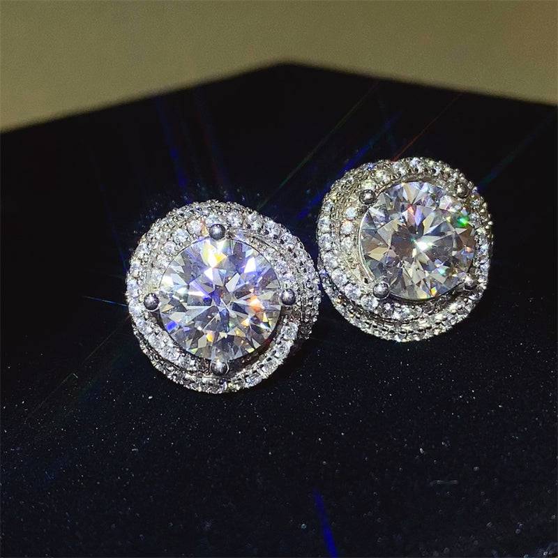 6 Carat Moissanite 925 Sterling Silver Earrings - Carri's Cache
