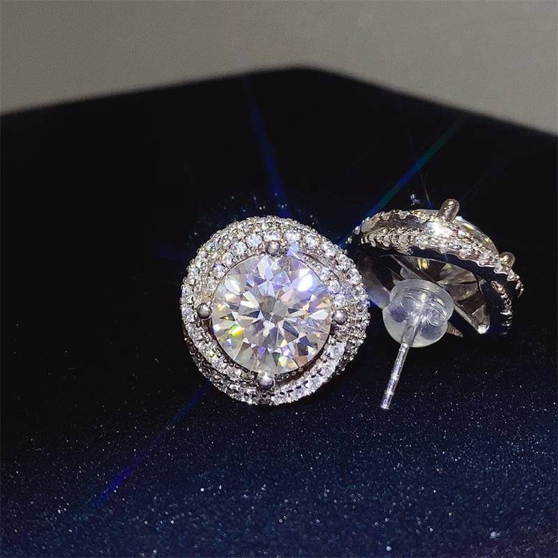 6 Carat Moissanite 925 Sterling Silver Earrings - Carri's Cache
