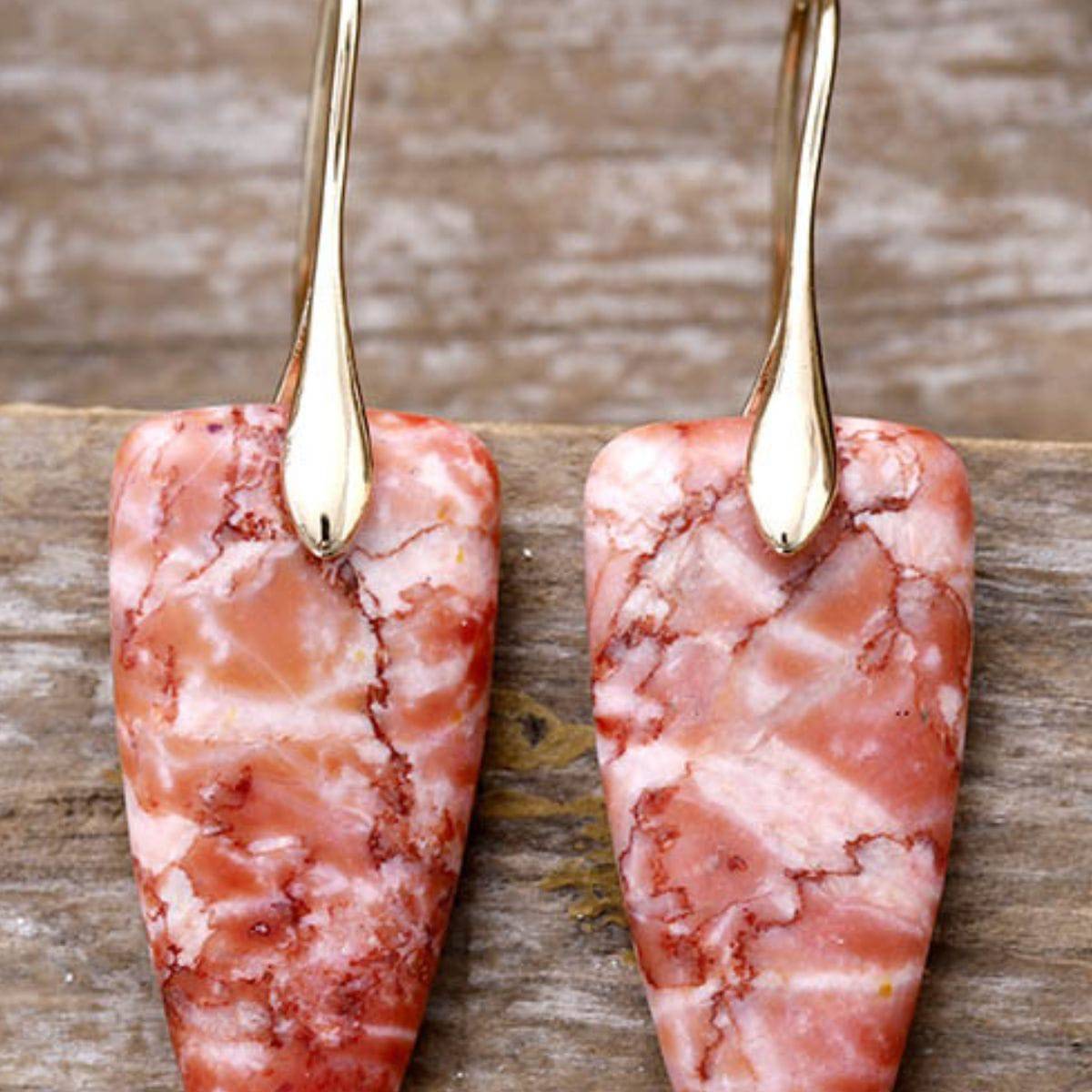 Natural Stone Geometric Shape Earrings - Carri's Cache