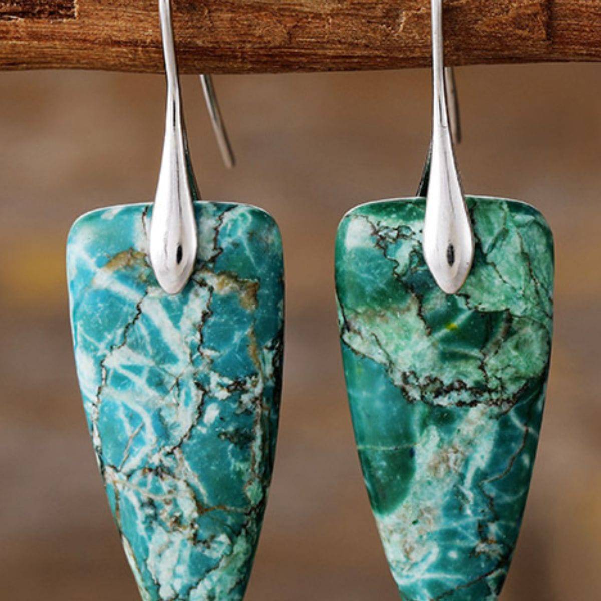 Natural Stone Geometric Shape Earrings - Carri's Cache