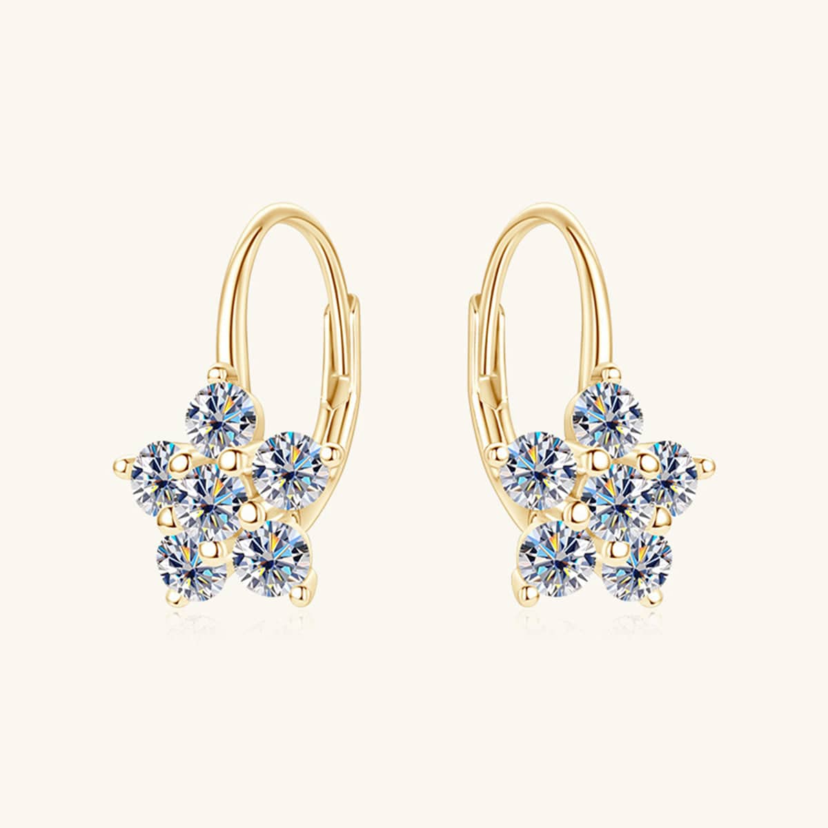 925 Sterling Silver Flower Huggie Earrings - Carri's Cache
