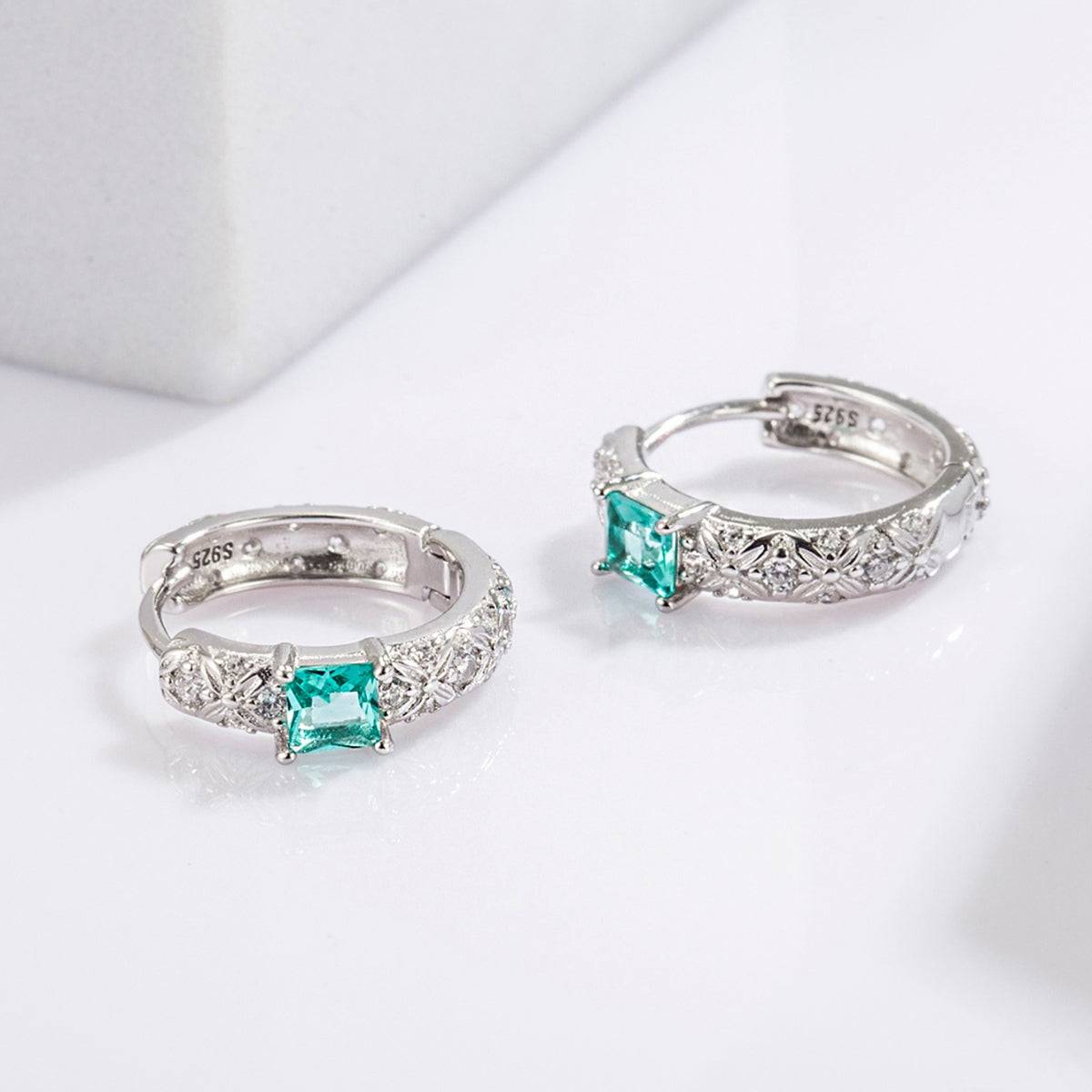 925 Sterling Silver Inlaid Zircon Earrings - Carri's Cache