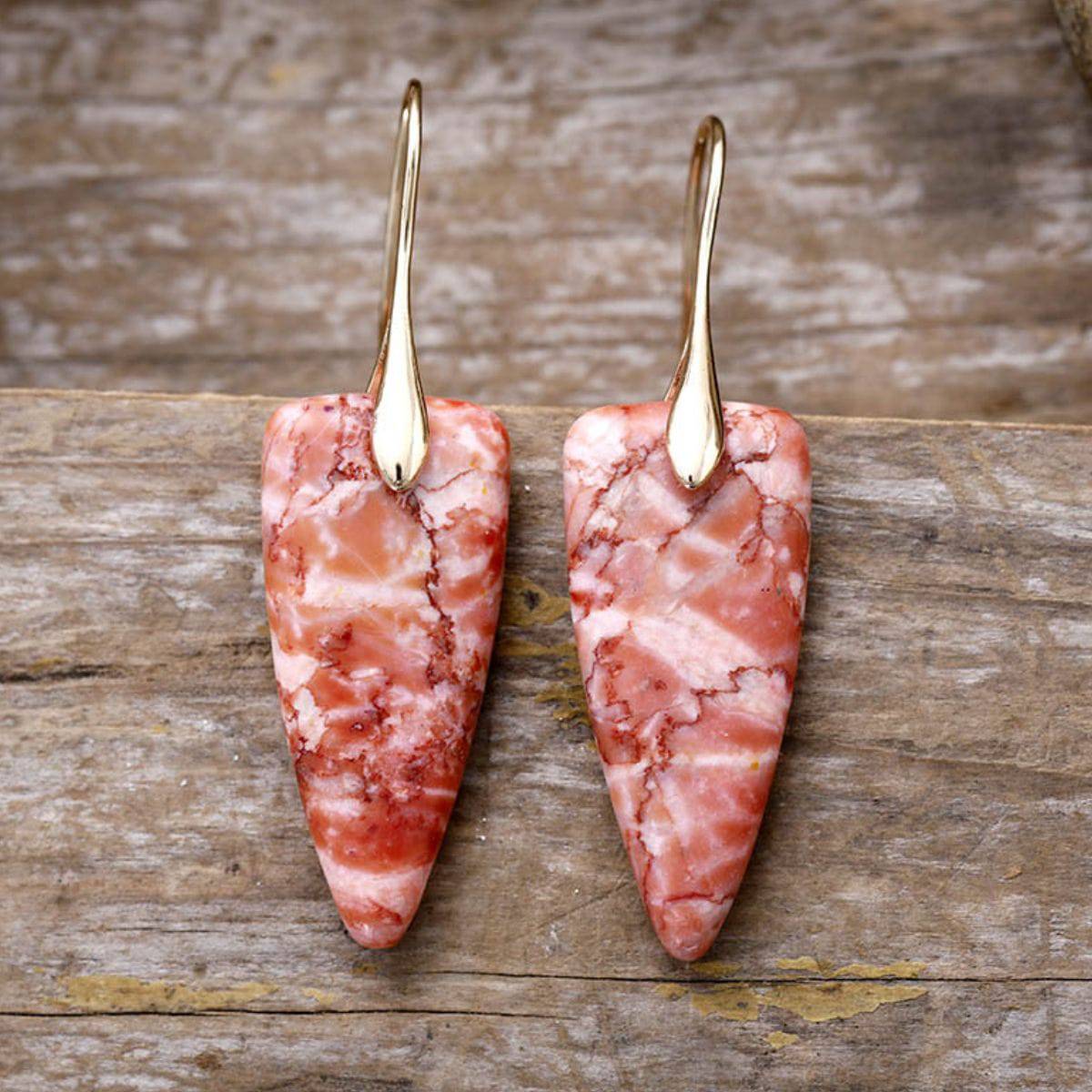 Natural Stone Geometric Shape Earrings - Carri's Cache