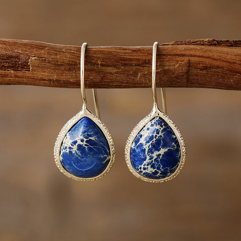 Copper Natural Stone Teardrop Shape Earrings - Carri's Cache