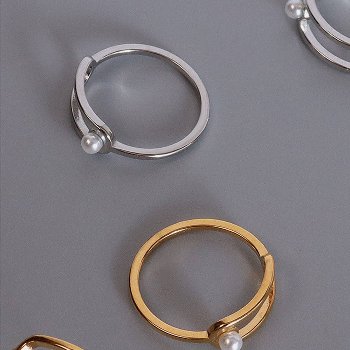 Synthetic Pearl Titanium Steel Ring - Carri's Cache