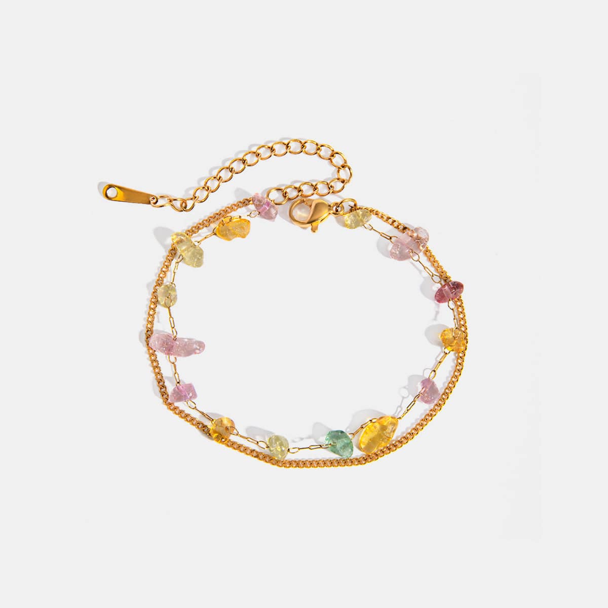 Stainless Steel Natural Stone Double Layered Bracelet - Carri's Cache