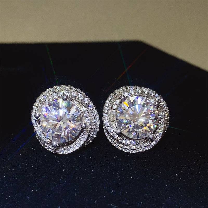 6 Carat Moissanite 925 Sterling Silver Earrings - Carri's Cache