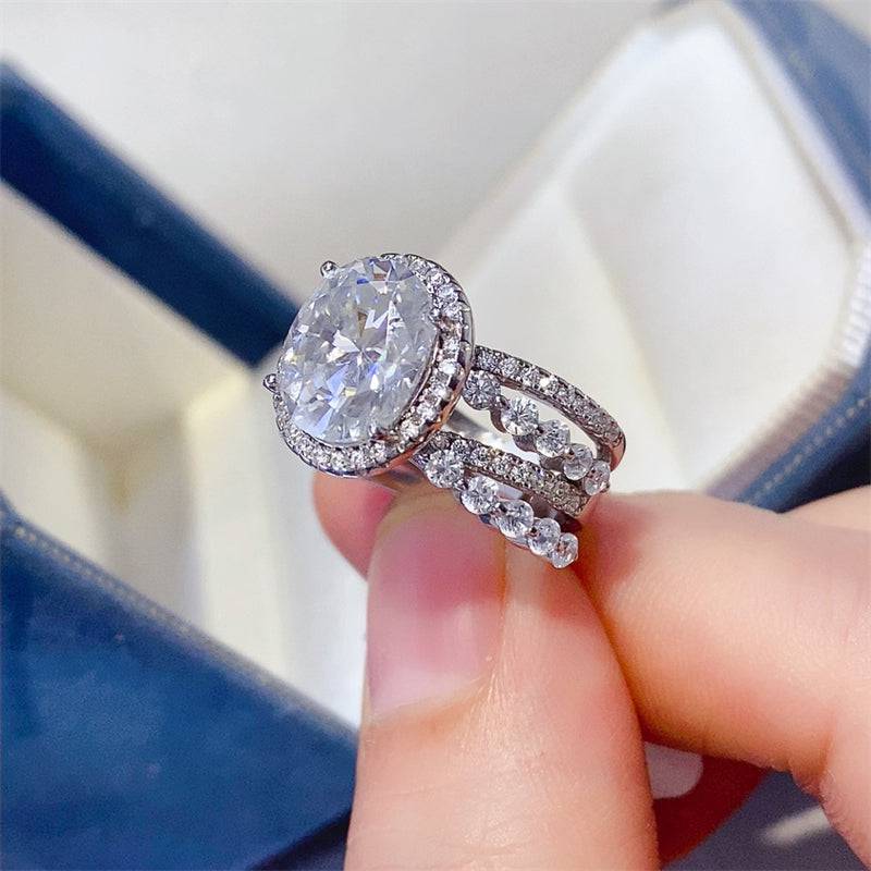 3 Carat Moissanite 925 Sterling Silver Layered Ring - Carri's Cache