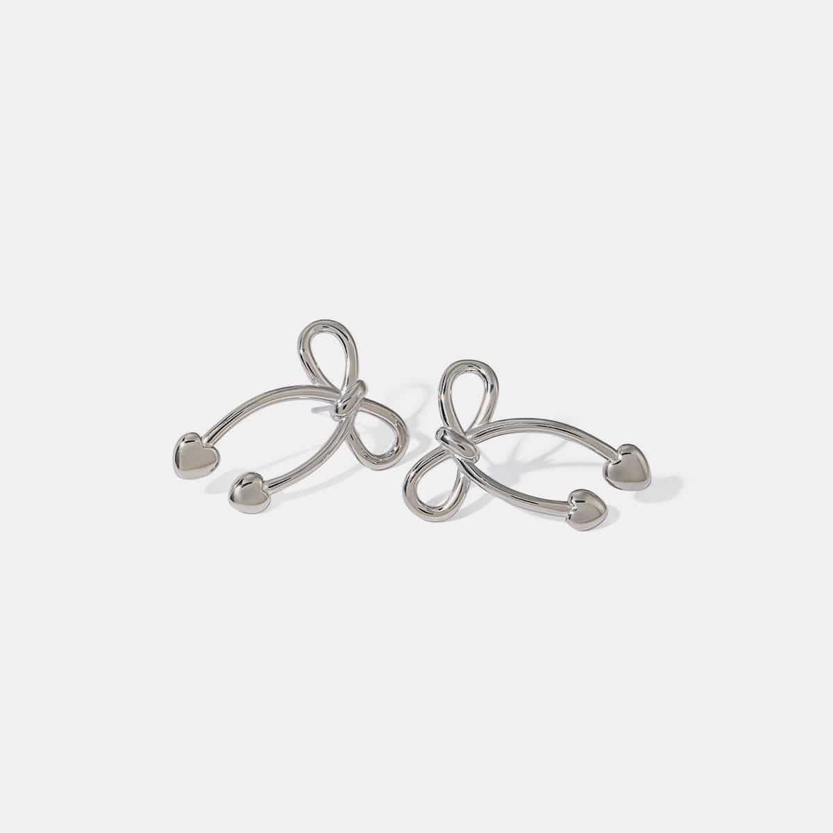 Stainless Steel Bow Earrings - Carri's Cache