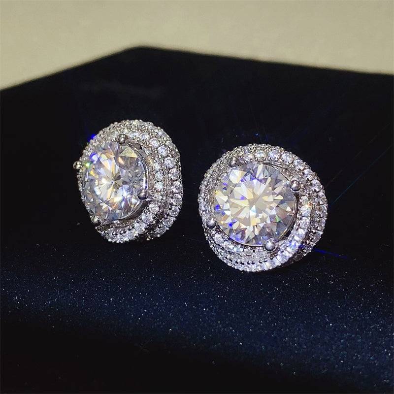 6 Carat Moissanite 925 Sterling Silver Earrings - Carri's Cache