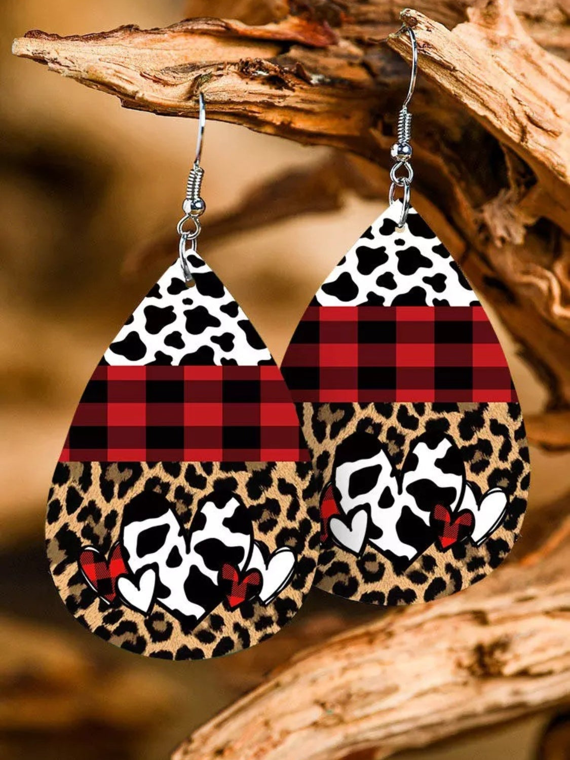 Printed PU Leather Dangle Earrings - Carri's Cache
