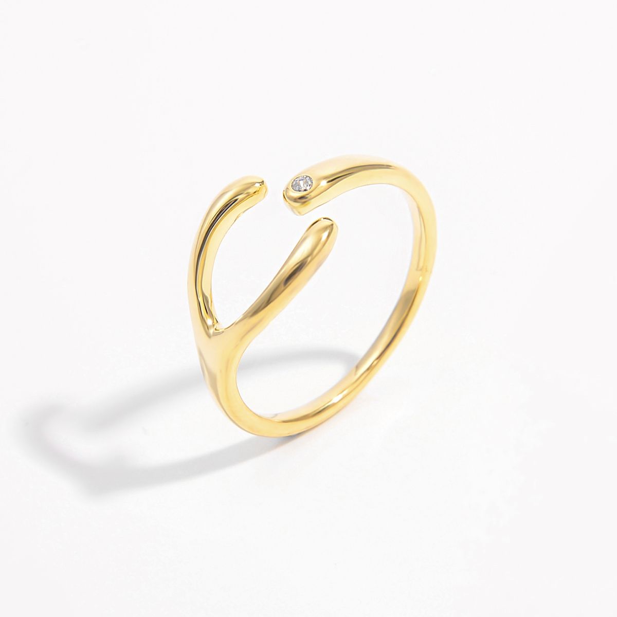 925 Sterling Silver Inlaid Zircon Open Ring - Carri's Cache