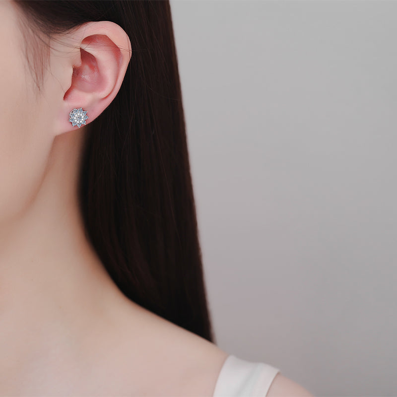 925 Sterling Silver Moissanite Zircon Stud Earrings - Carri's Cache