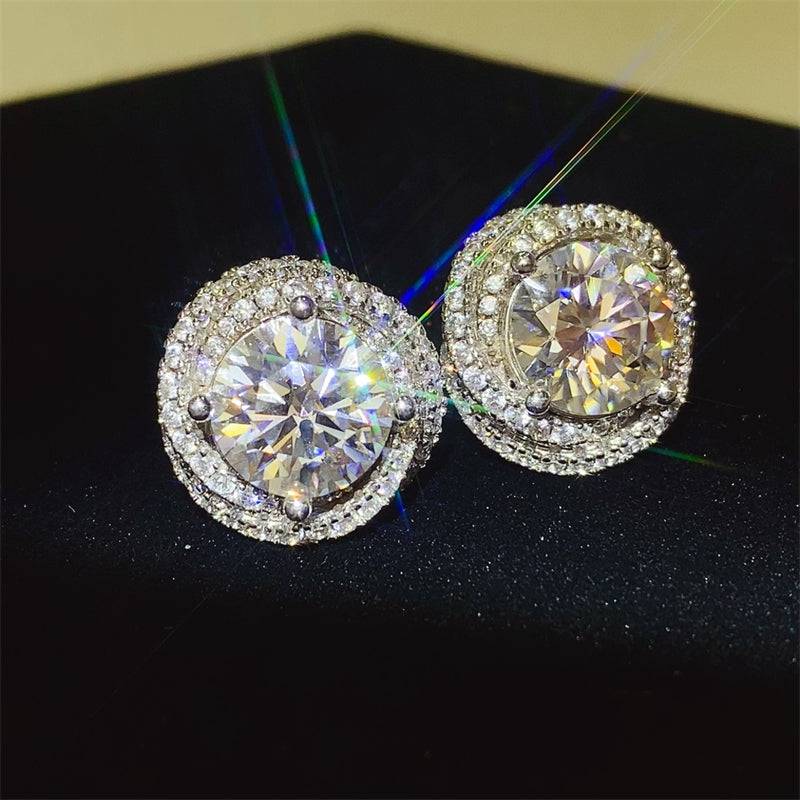 6 Carat Moissanite 925 Sterling Silver Earrings - Carri's Cache