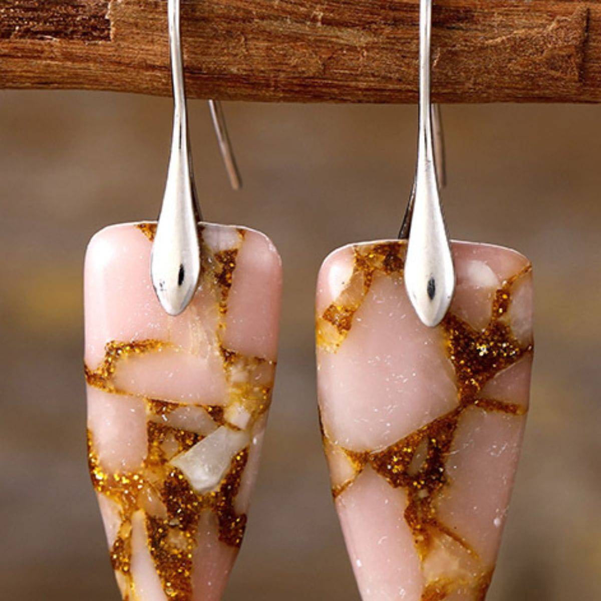 Natural Stone Geometric Shape Earrings - Carri's Cache