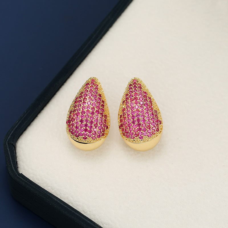 18K Gold-Plated Zircon Teardrop Earring - Carri's Cache