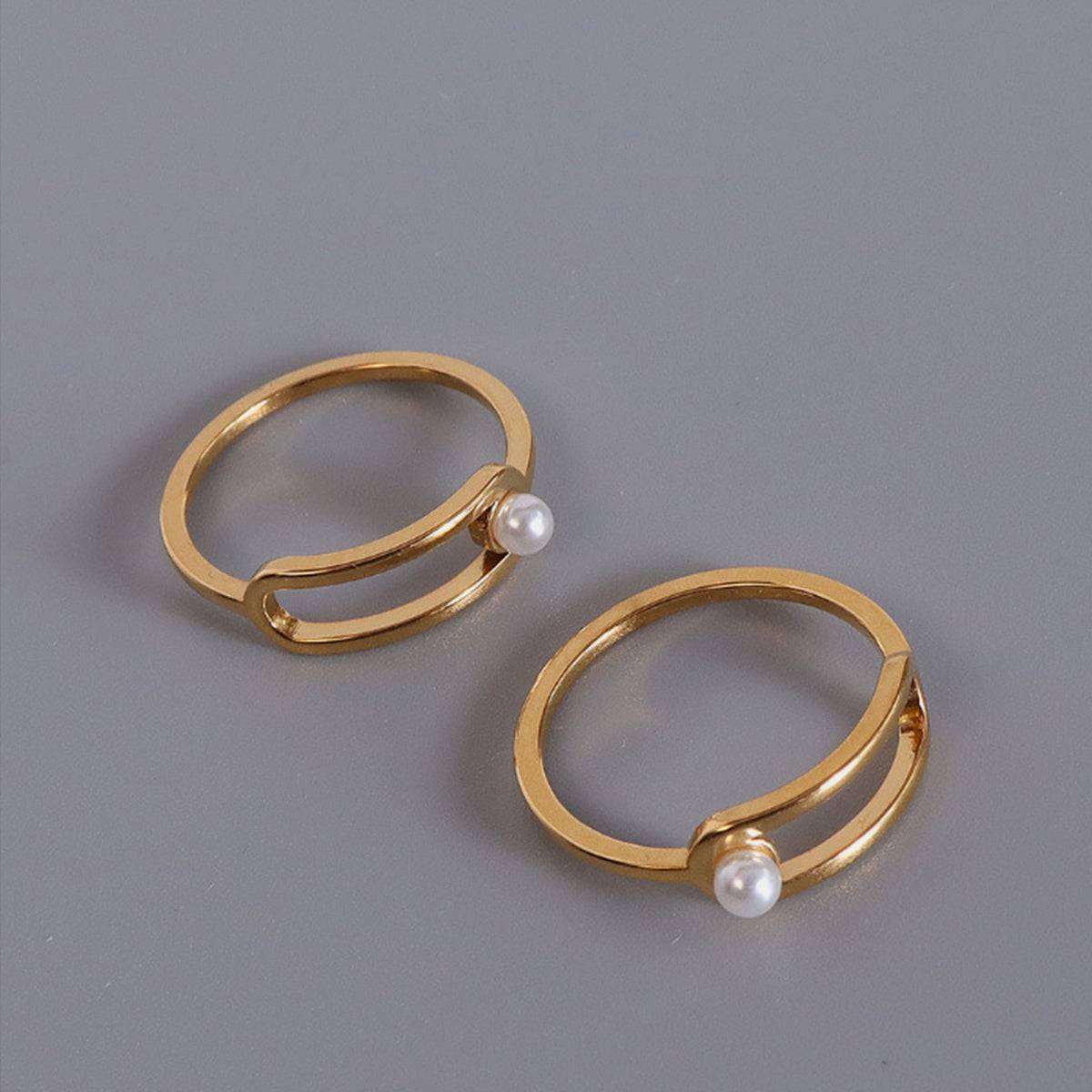 Synthetic Pearl Titanium Steel Ring - Carri's Cache