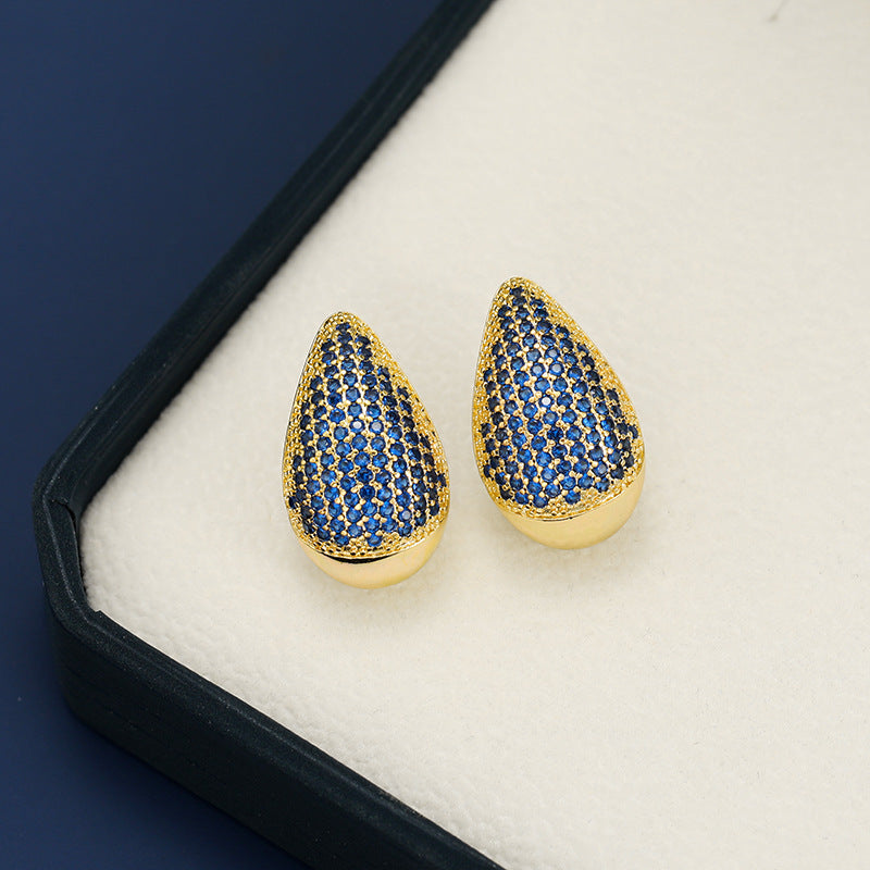 18K Gold-Plated Zircon Teardrop Earring - Carri's Cache