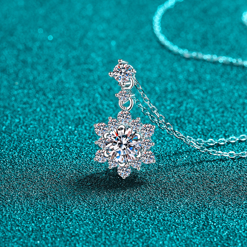 1 Carat Moissanite Zircon 925 Sterling Silver Necklace - Carri's Cache