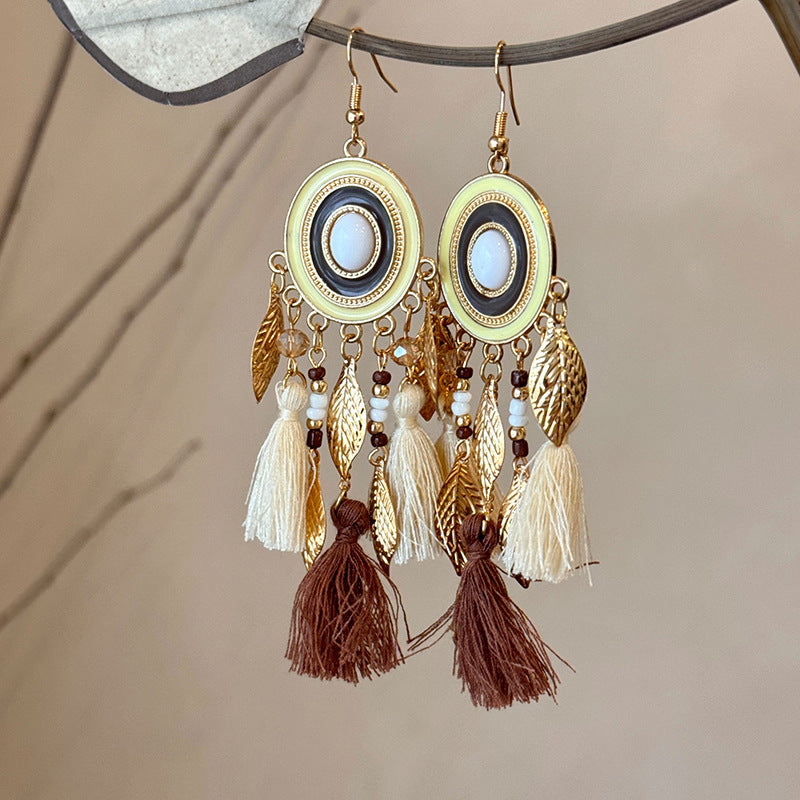 Alloy Rice Bead Dangle Earrings - Carri's Cache
