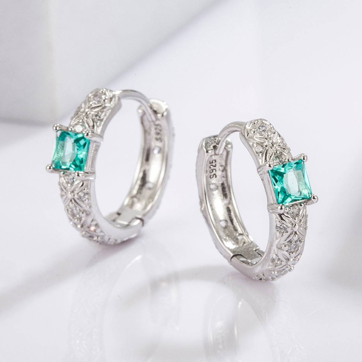 925 Sterling Silver Inlaid Zircon Earrings - Carri's Cache