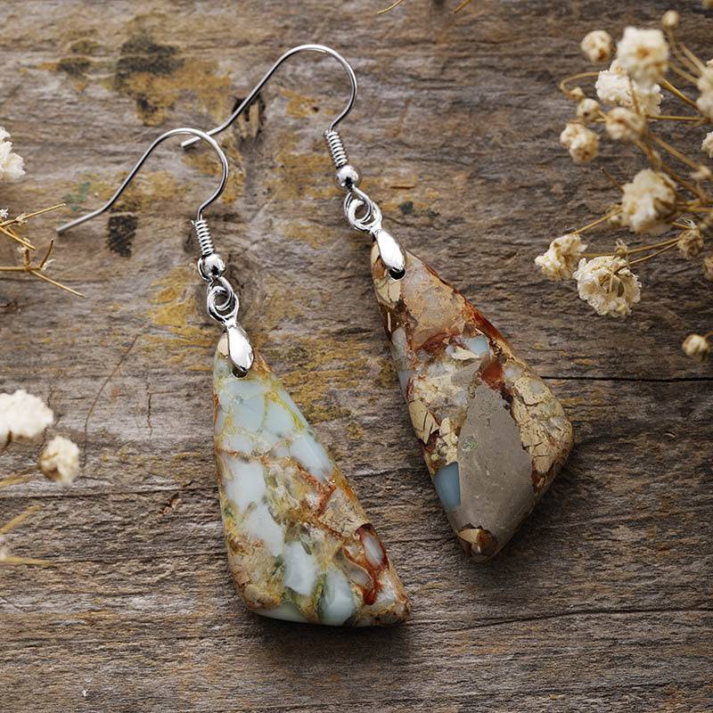 Emperor-Stone Geometric Earrings - Carri's Cache