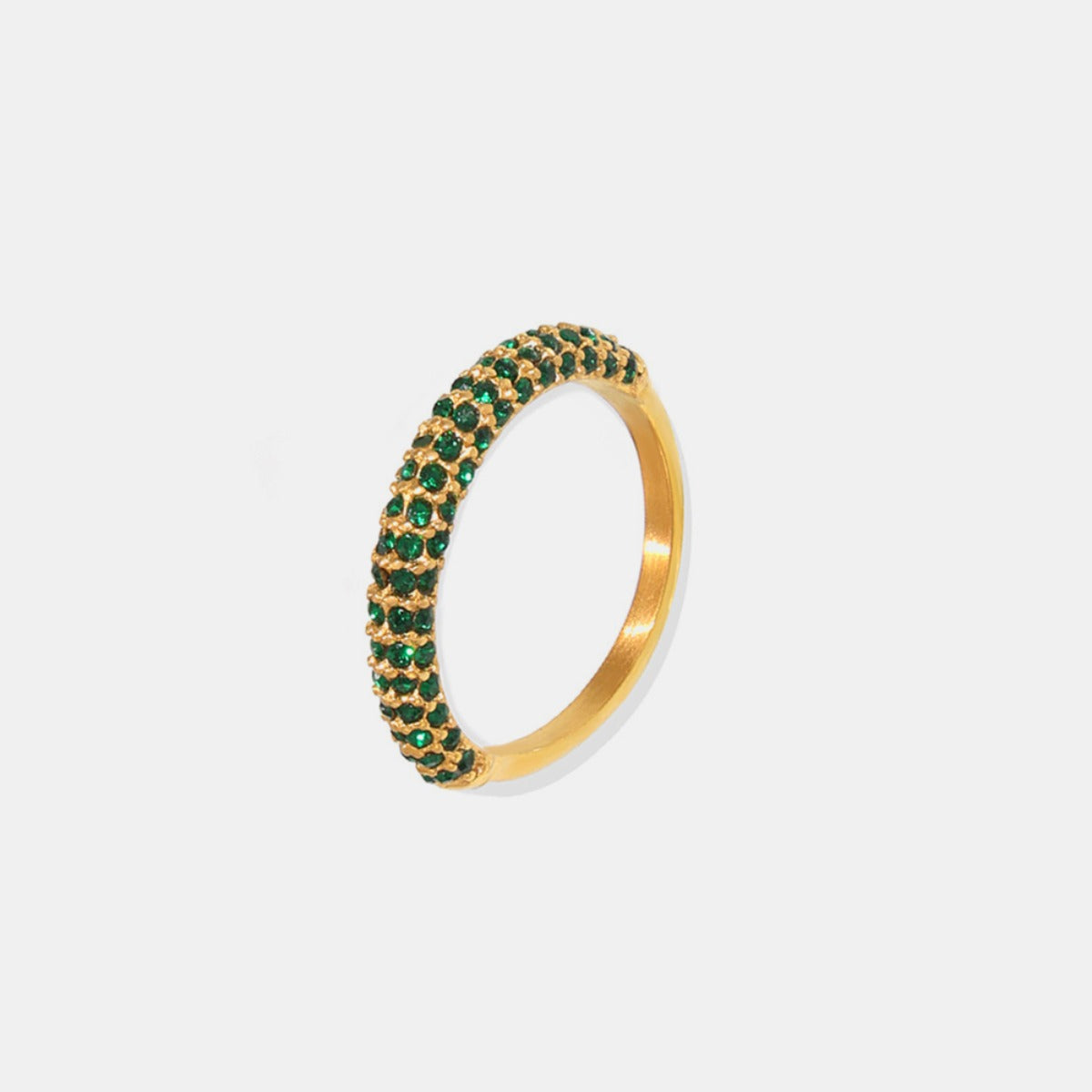 18K Gold-Plated Inlaid Zircon Ring - Carri's Cache