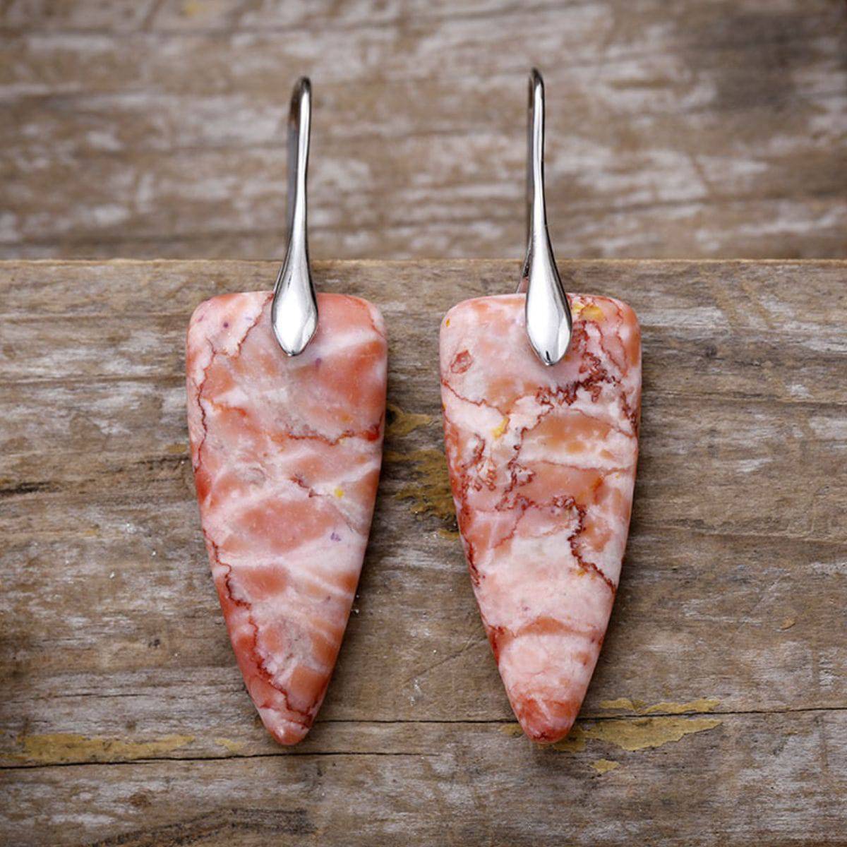 Natural Stone Geometric Shape Earrings - Carri's Cache