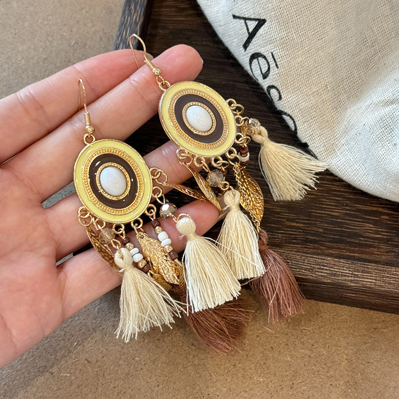 Alloy Rice Bead Dangle Earrings - Carri's Cache