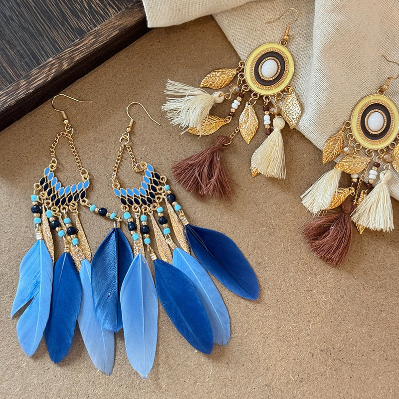 Alloy Rice Bead Dangle Earrings - Carri's Cache