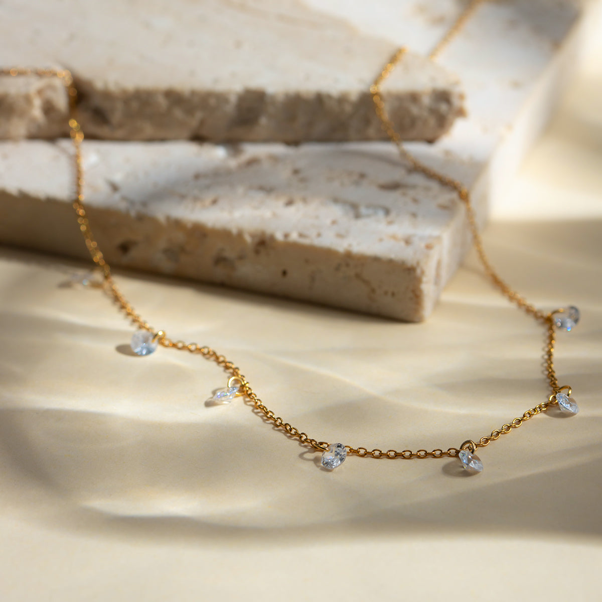 Stainless Steel Rhinestone Pendant Necklace - Carri's Cache