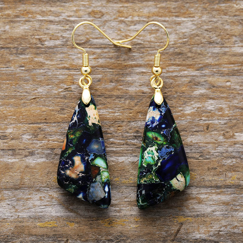 Emperor-Stone Geometric Earrings - Carri's Cache