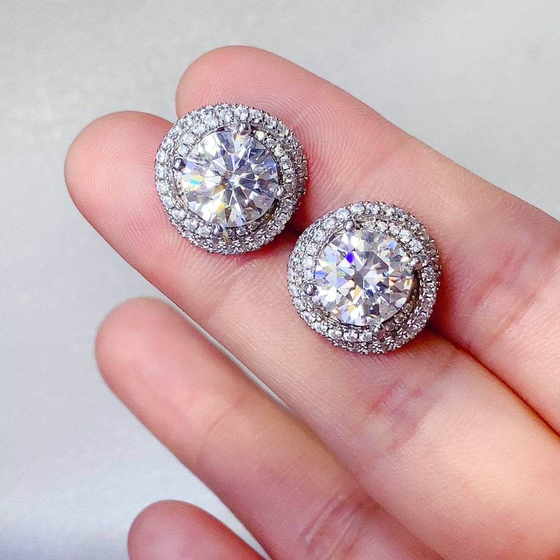 6 Carat Moissanite 925 Sterling Silver Earrings - Carri's Cache