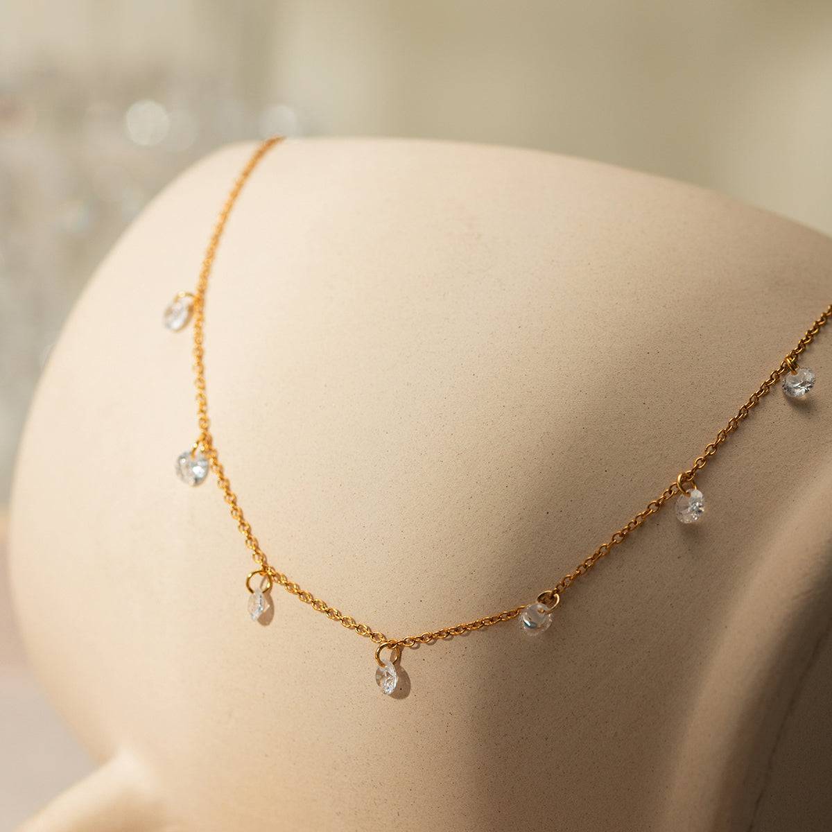 Stainless Steel Rhinestone Pendant Necklace - Carri's Cache