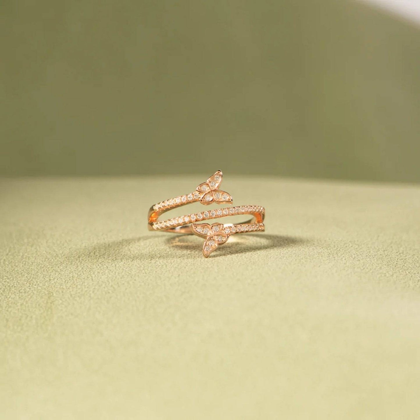 925 Sterling Silver Inlaid Zircon Butterfly Ring - Carri's Cache