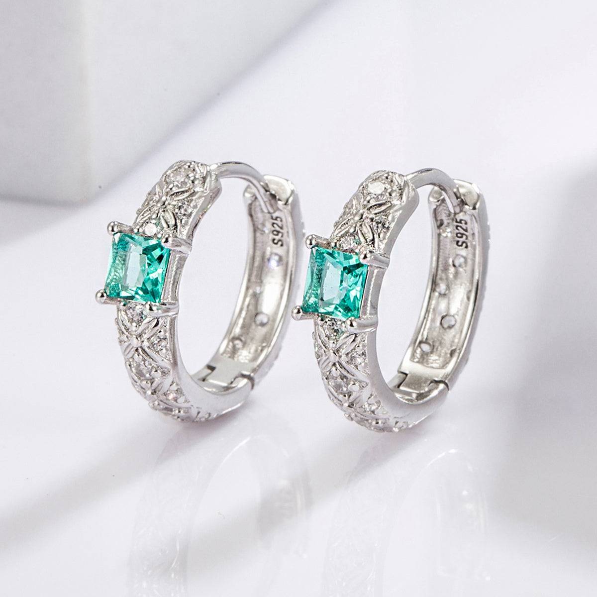 925 Sterling Silver Inlaid Zircon Earrings - Carri's Cache