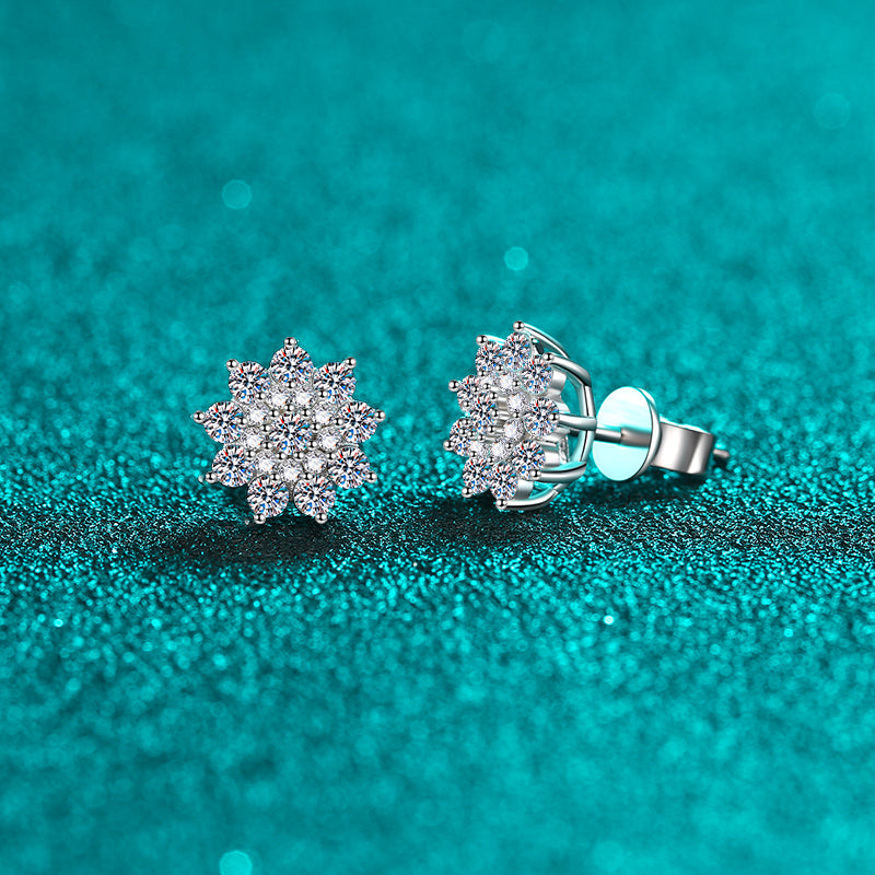 925 Sterling Silver Moissanite Zircon Stud Earrings - Carri's Cache