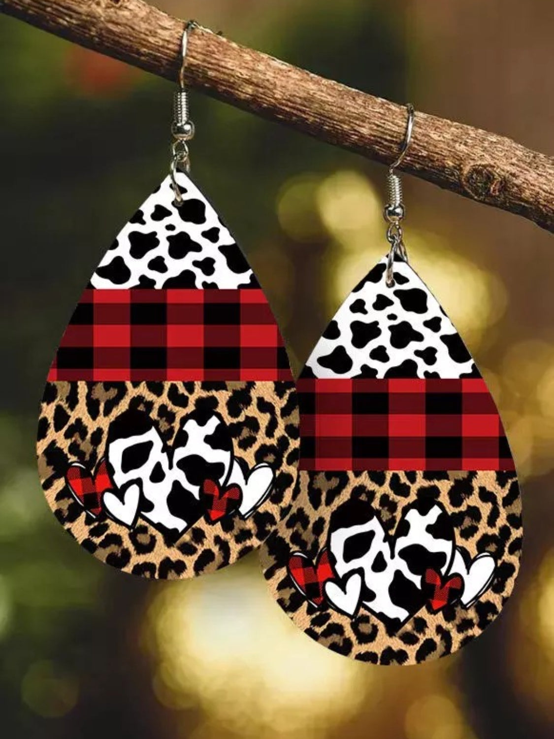 Printed PU Leather Dangle Earrings - Carri's Cache