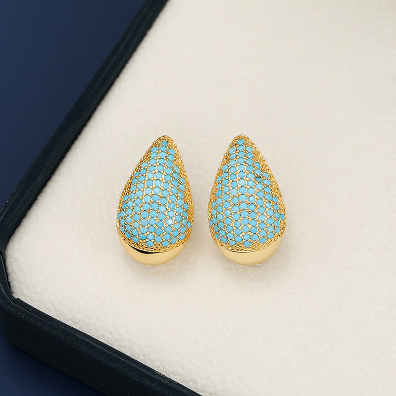 18K Gold-Plated Zircon Teardrop Earring - Carri's Cache