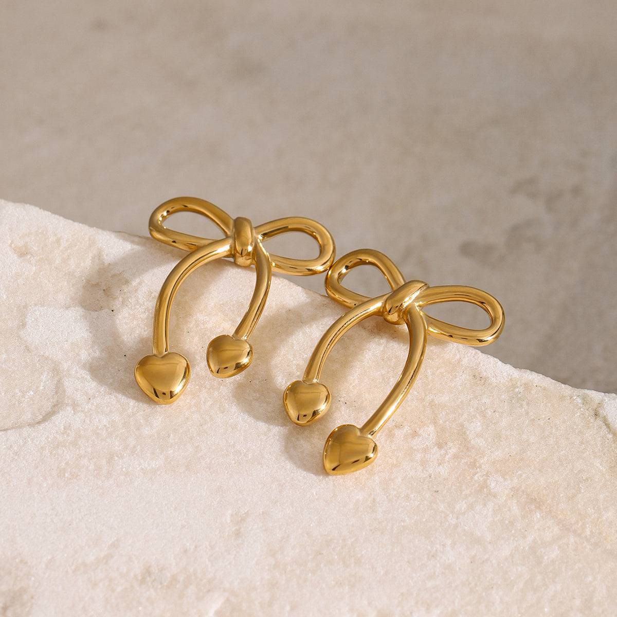 Stainless Steel Bow Earrings - Carri's Cache