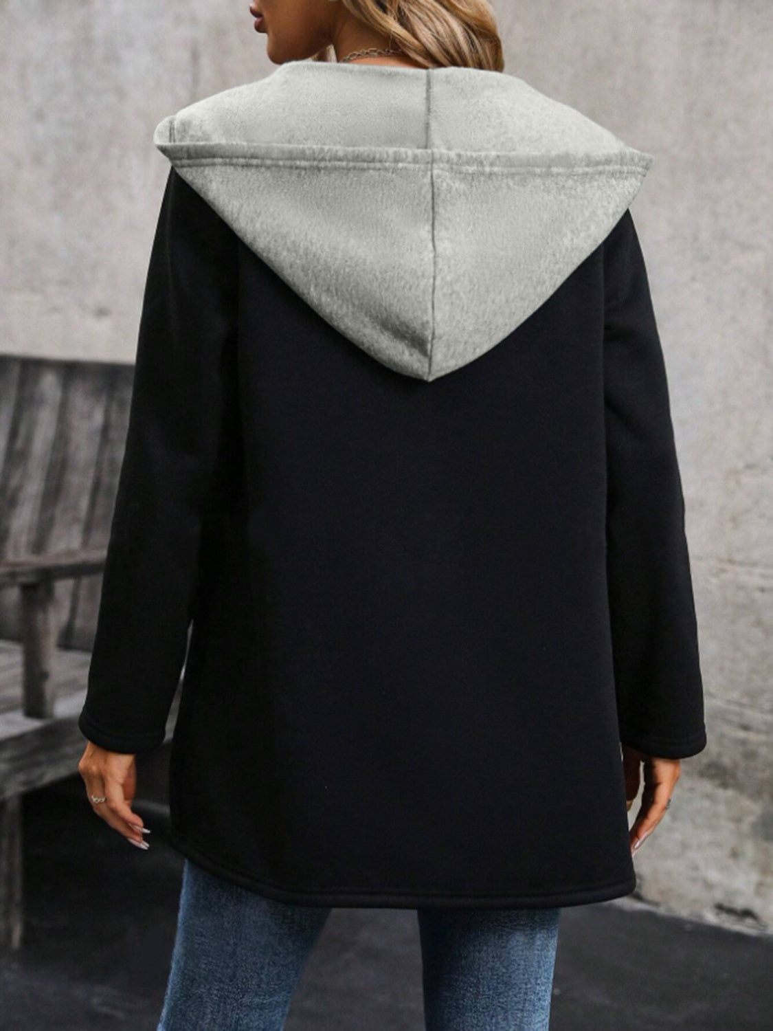 Drawstring Long Sleeve Hooded Jacket - Carri's Cache