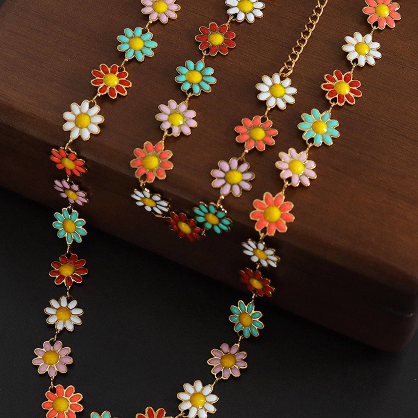 Titanium Steel Oil Drip Flower Necklace - Carri's Cache
