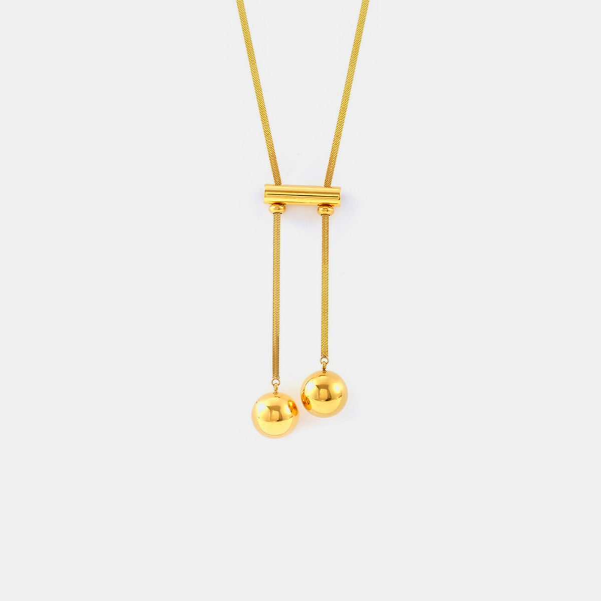 18K Gold-Plated Titanium Steel Hollow Bead Necklace - Carri's Cache
