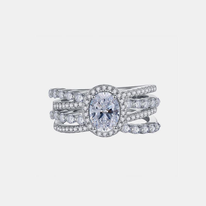 3 Carat Moissanite 925 Sterling Silver Layered Ring - Carri's Cache