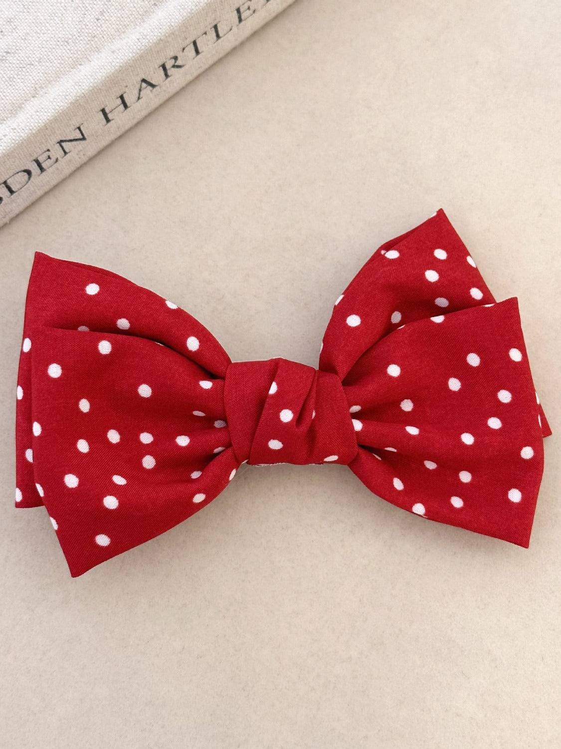 2-Piece Polka Dot Bow Hair Clip - Carri's Cache