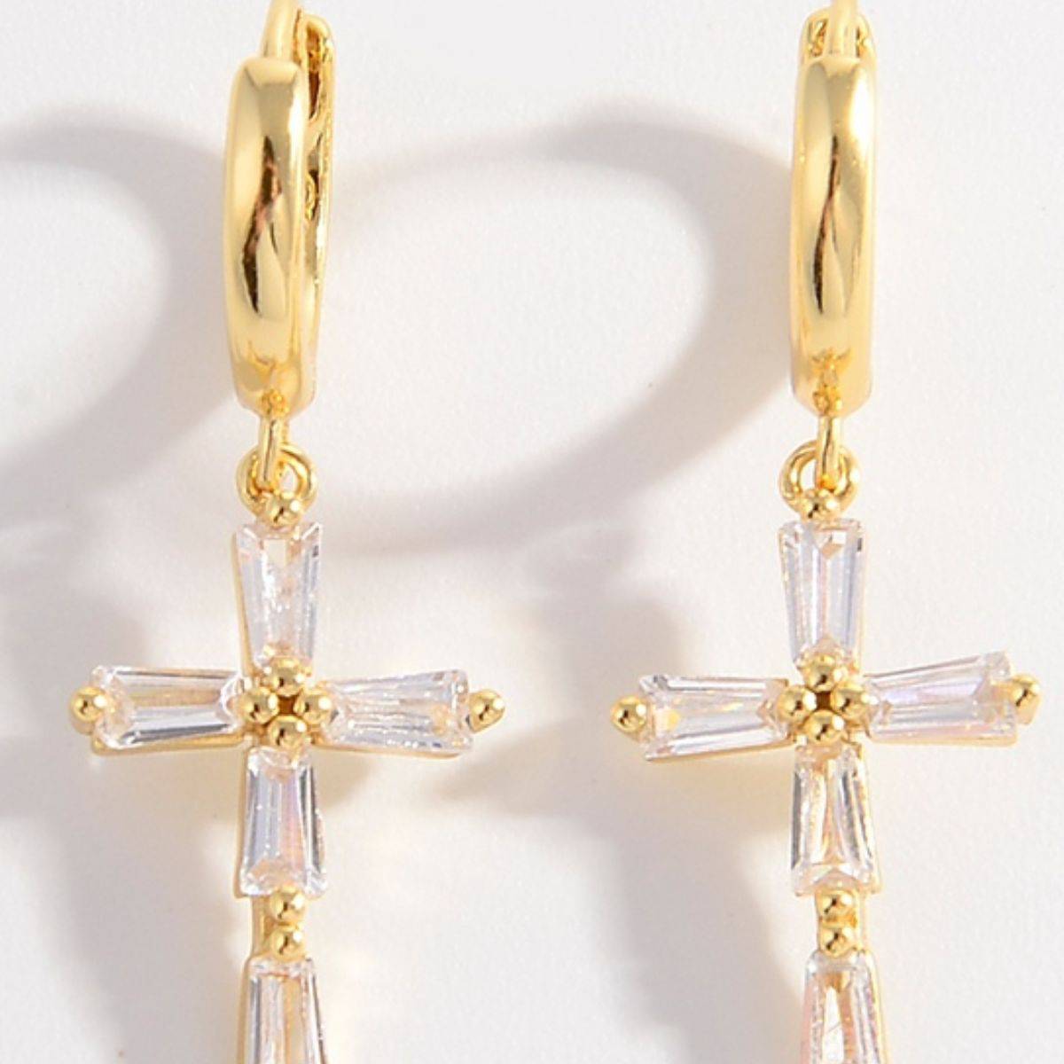 925 Sterling Silver Zircon Cross Earrings - Carri's Cache