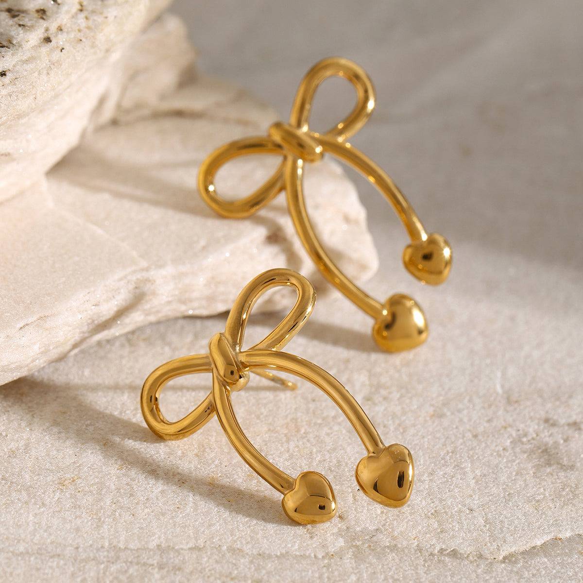 Stainless Steel Bow Earrings - Carri's Cache