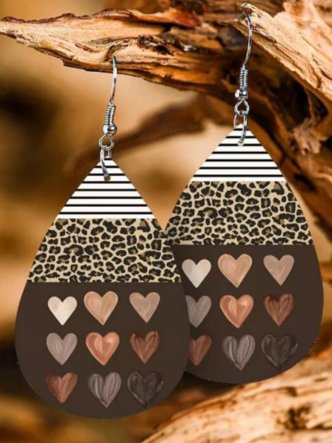 Printed PU Leather Dangle Earrings - Carri's Cache